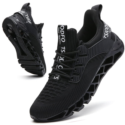 Sneakers for Men Slip on Fashion Casual Sport Running Tennis Athletic Walking Shoes Gym Runner Trail Shoes Non-Slip Jogging Shoe All Black Size 9
