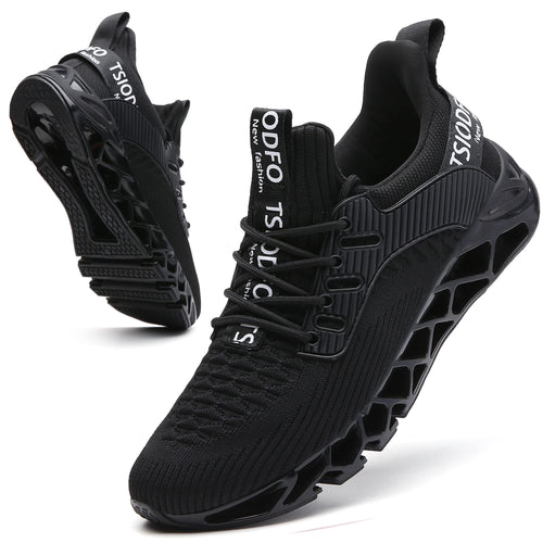 Sneakers for Men Slip on Fashion Casual Sport Running Tennis Athletic Walking Shoes Gym Runner Trail Shoes Non-Slip Jogging Shoe All Black Size 9