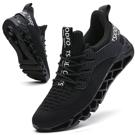 Sneakers for Men Slip on Fashion Casual Sport Running Tennis Athletic Walking Shoes Gym Runner Trail Shoes Non-Slip Jogging Shoe All Black Size 9